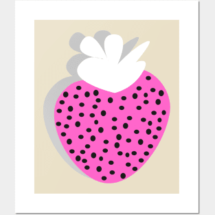 Pink strawberry Posters and Art